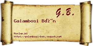 Galambosi Bán névjegykártya